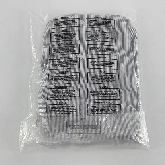 Abercrombie & Fitch Women's White Gray Striped Long Sleeve Button-Up Shirt Sz S - Picture 7 of 8